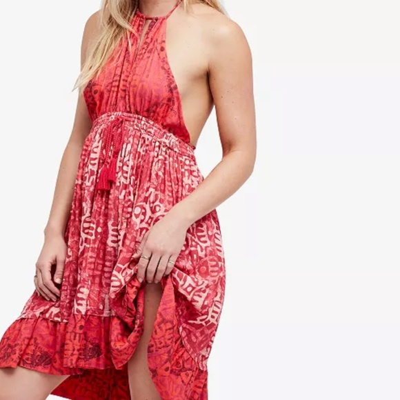 Free People Dresses & Skirts - NWT: FREE PEOPLE Red Halter Dress